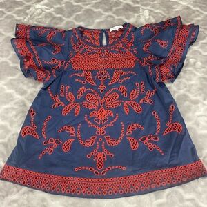 Parker Mara Eyelet Embroidered Top